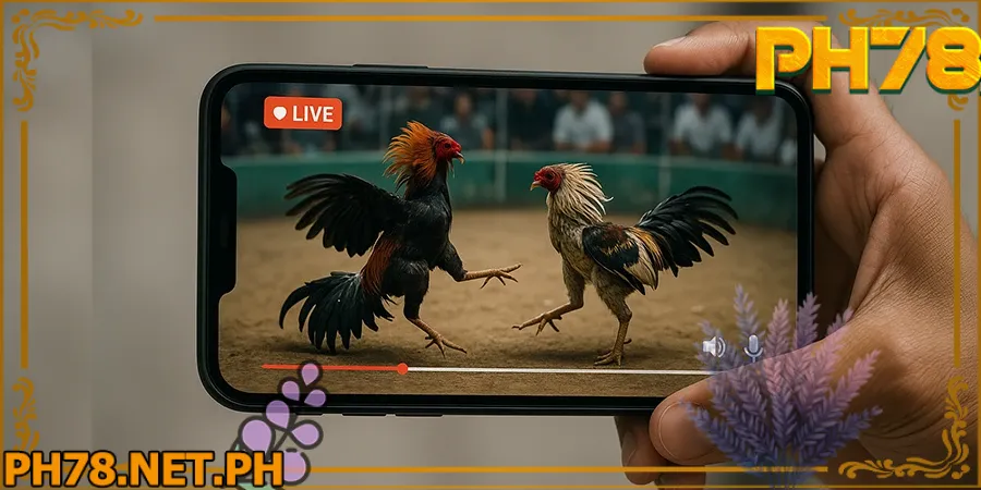 A clear and stable live stream of PH78 Sabong cockfighting, optimized for bettors to follow and place wagers confidently.